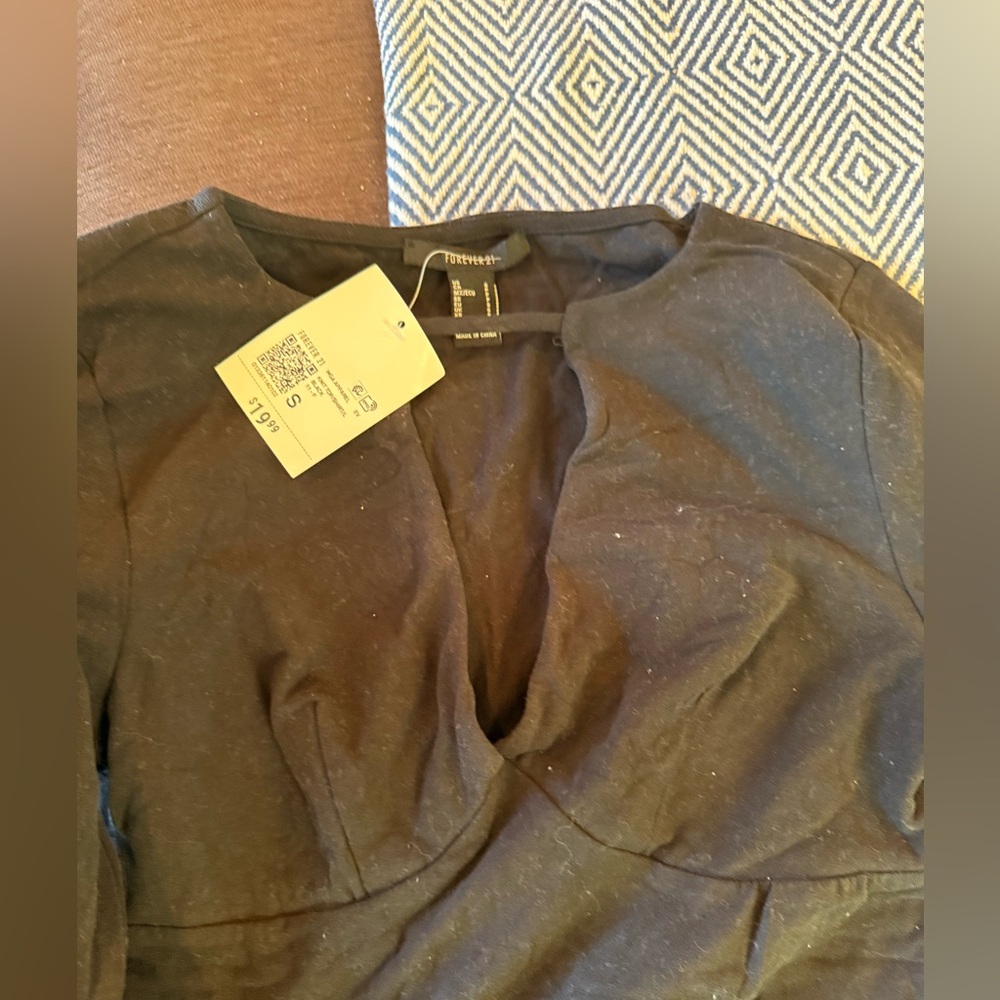 Forever 21 Black V-Neck Top